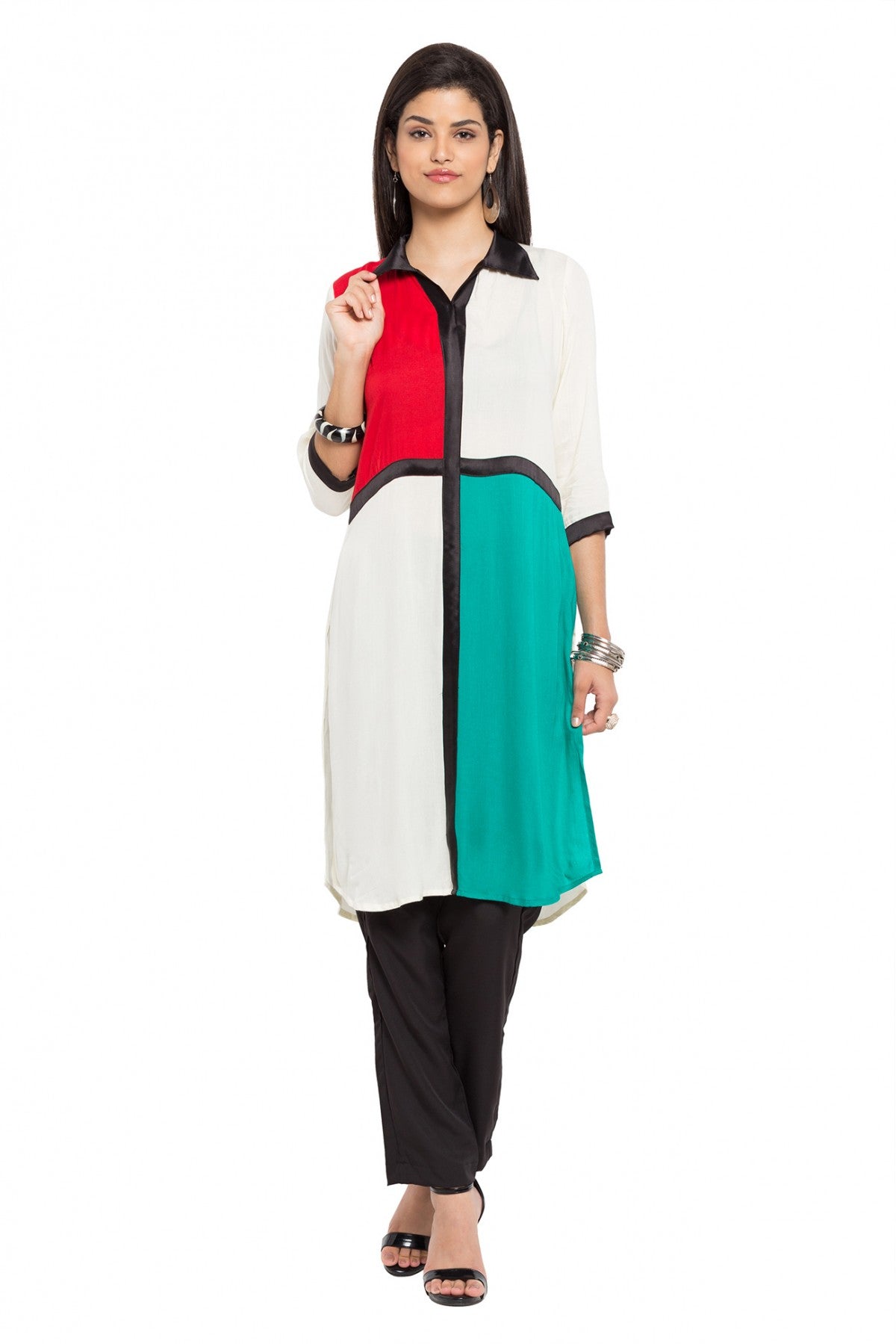 White Colour Plus Size Cotton Kurti