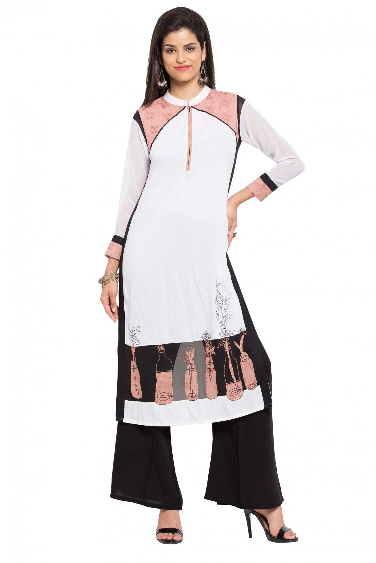 White Colour Plus Size Cotton Kurti VSKR1070429
