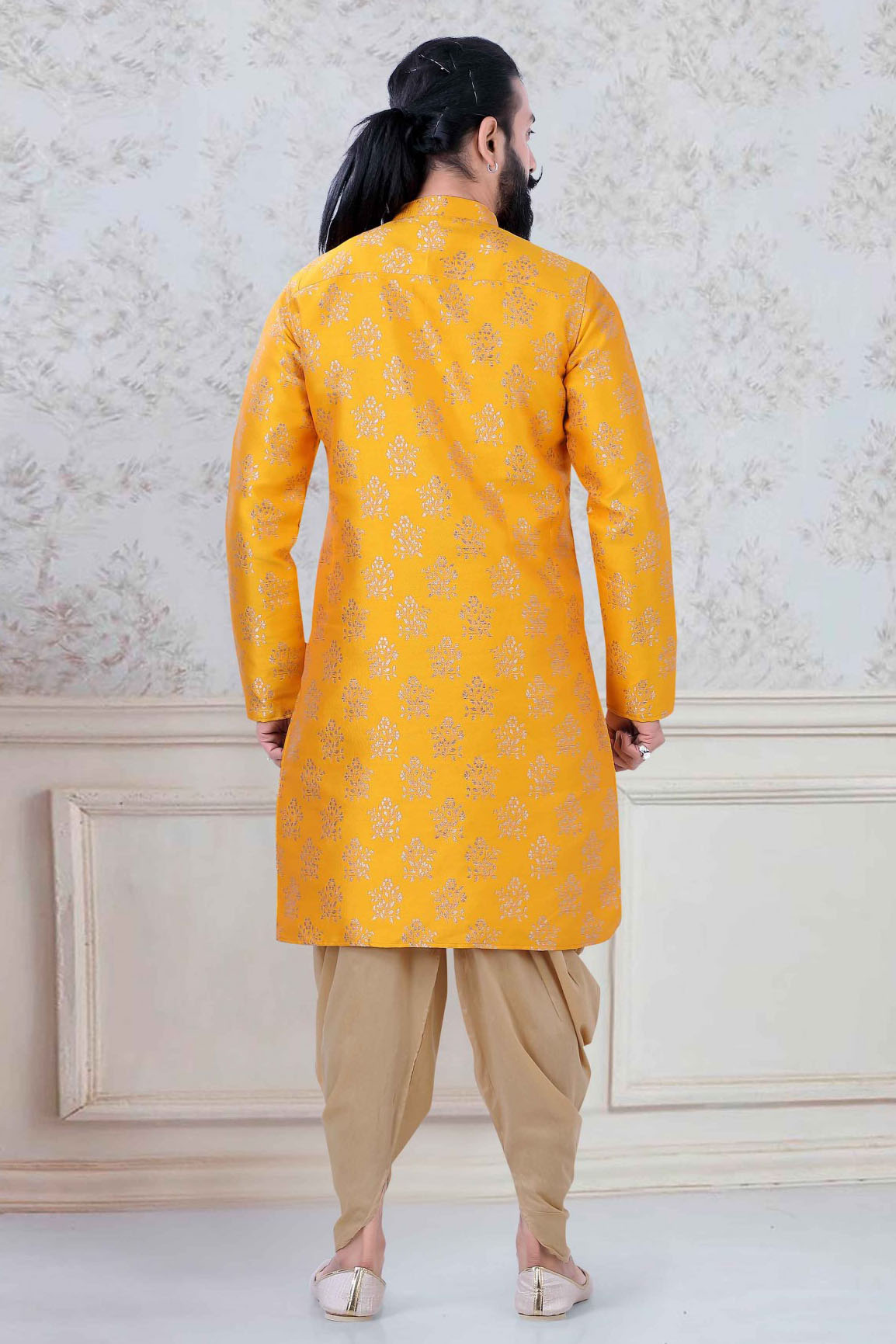 Yellow Colour Banarasi Festival Wear Dhoti Kurta VSKP1130076