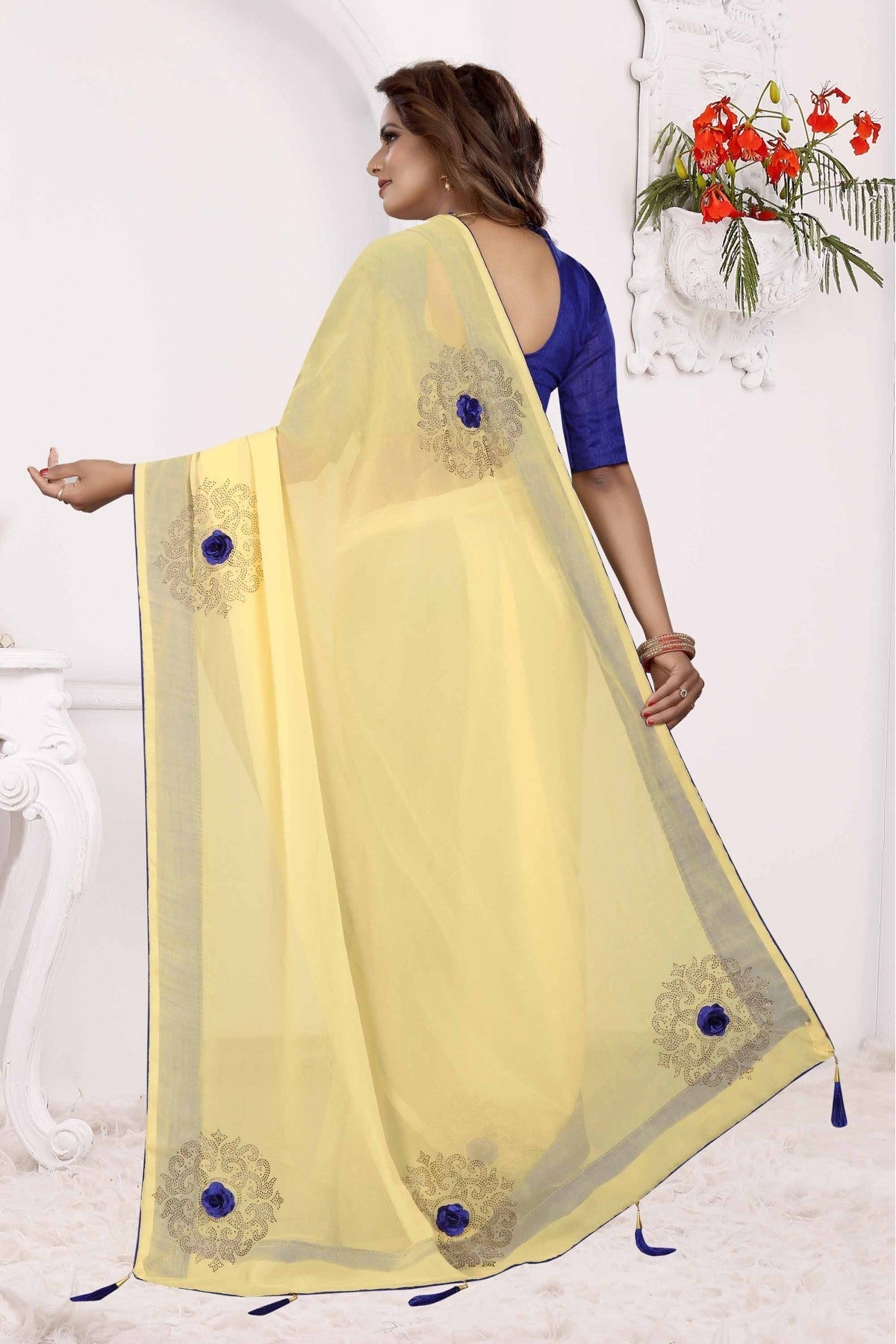 Yellow Colour Georgette Traditional Saree VSSD1120552