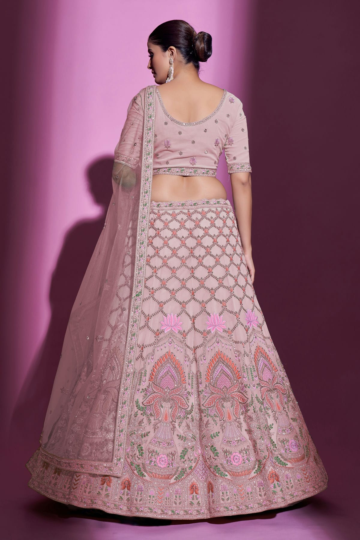 Baby Pink Colour Embroidery Georgette Lehenga Choli VSLD1080706
