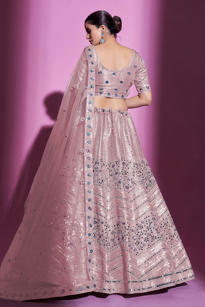 Baby Pink Colour Embroidery Gota Silk Lehenga Choli VSLD1080710