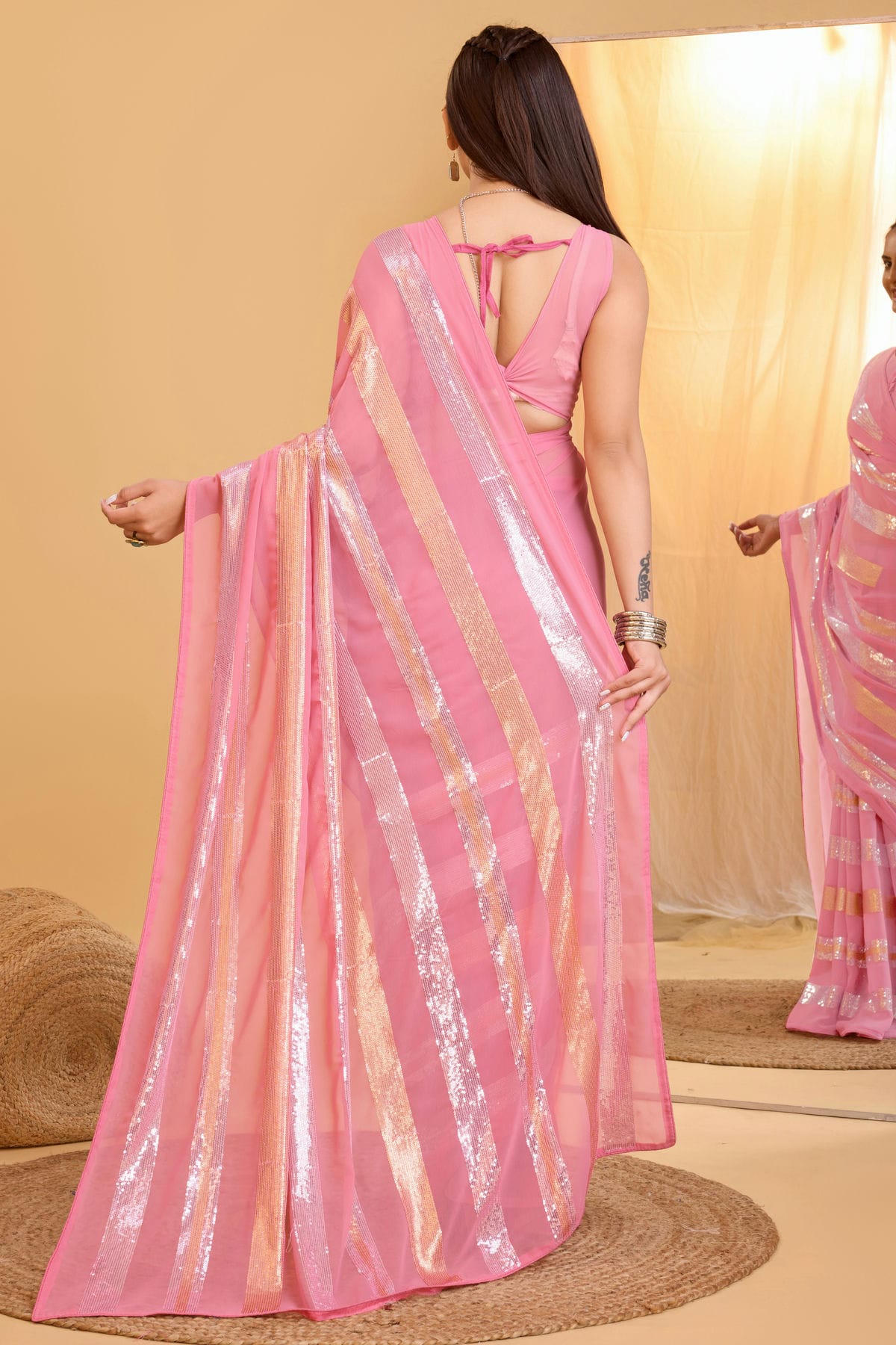 Baby Pink Colour Georgette Saree VSSD1110004