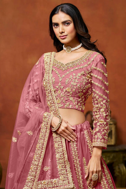 Baby Pink Colour Net Lehenga Choli VSLC1050645