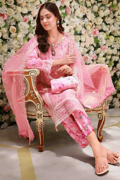 Baby Pink Colour Organza Silk Pakistani Suit VSSM1140897