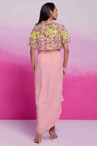 Baby Pink Colour Organza and Soft Net Co-Ord Set VSTP1080943