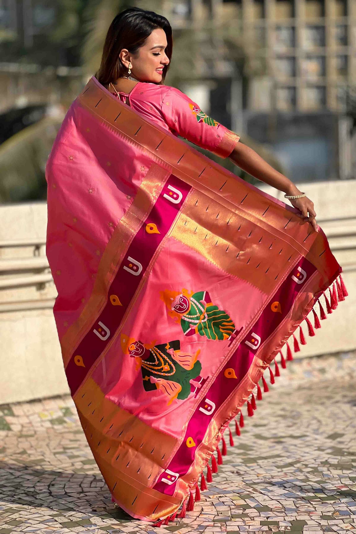 Baby Pink Colour Soft Silk Traditional Saree