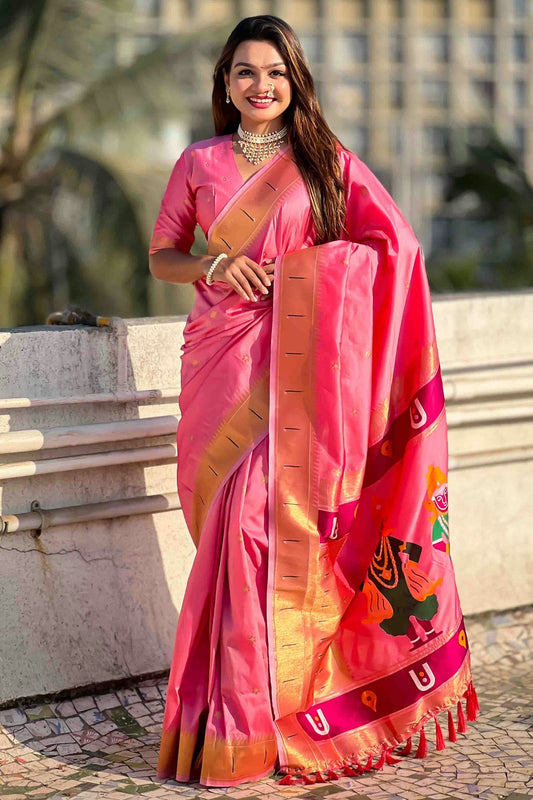Baby Pink Colour Soft Silk Traditional Saree VSSD1113017