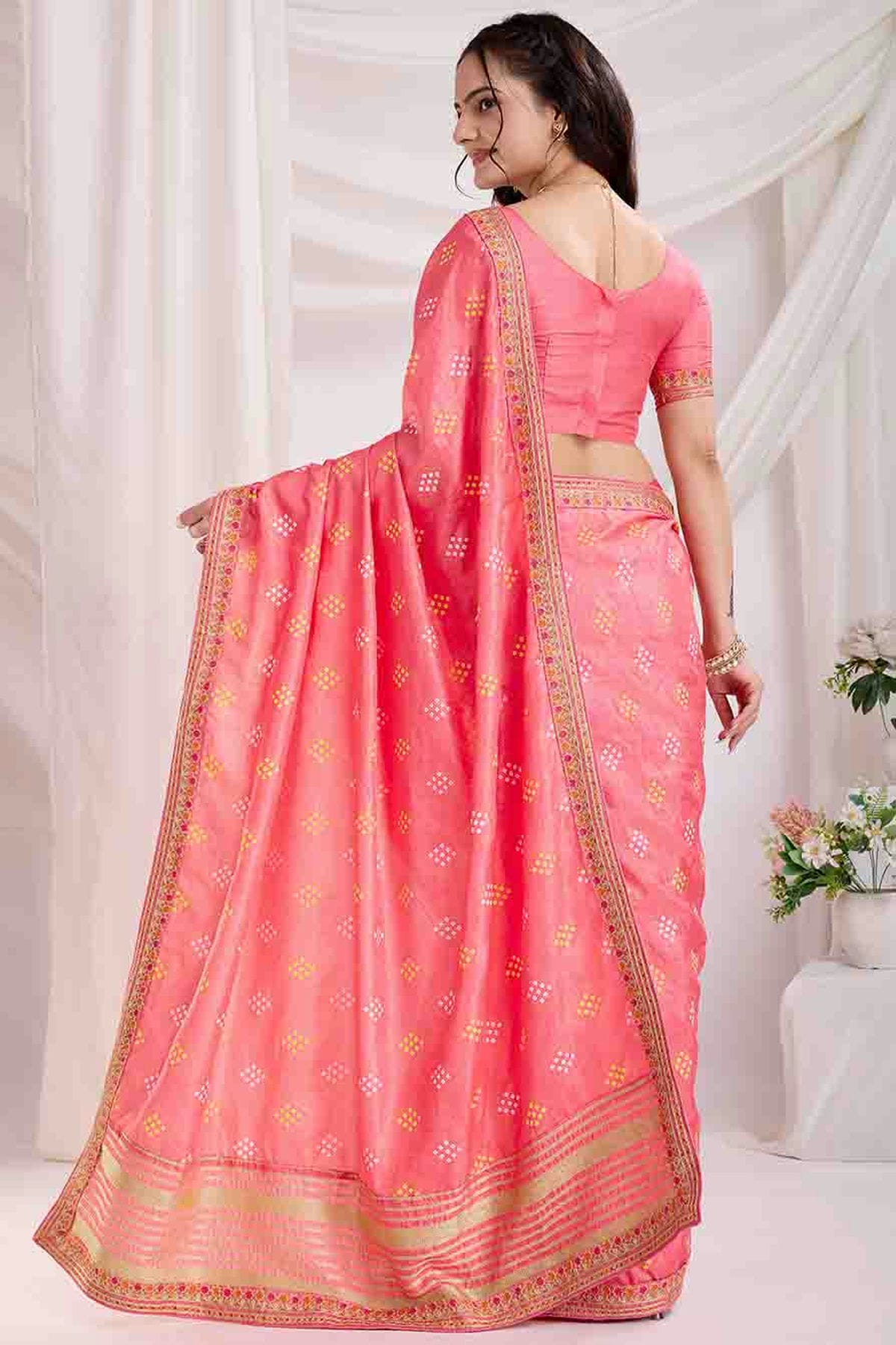 Baby Pink Colour Vichitra Silk Designer Saree VSSD1112864