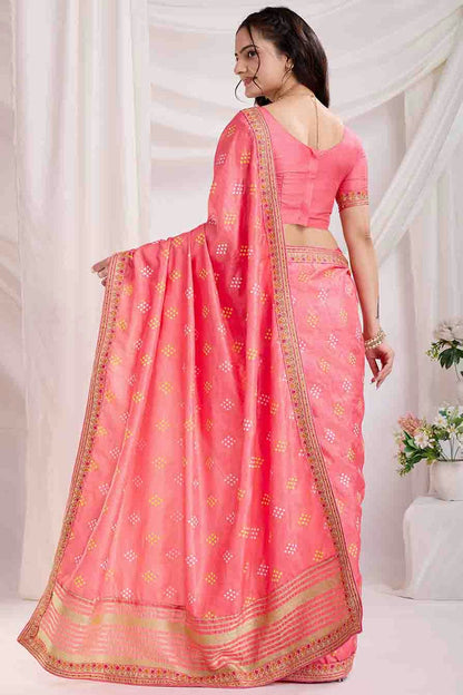 Baby Pink Colour Vichitra Silk Designer Saree VSSD1112864