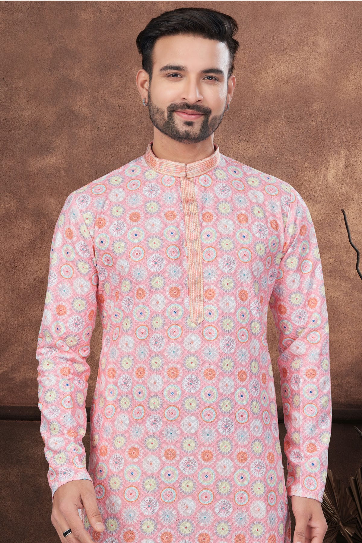 Baby Pink Colour Soft Rayon Kurta Pajama VSKP1040676
