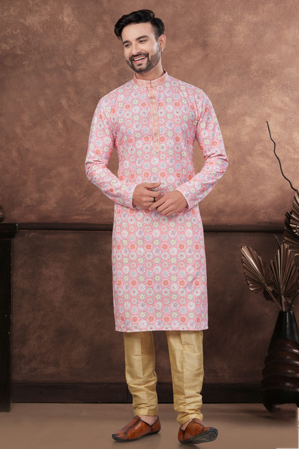 Baby Pink Soft Rayon Kurta Pajama