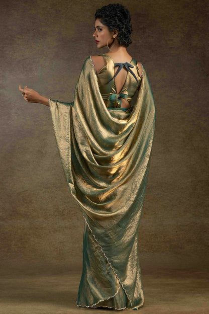 Beige Colour Fendi Satin Silk Ready To Wear Saree VSSD1122028