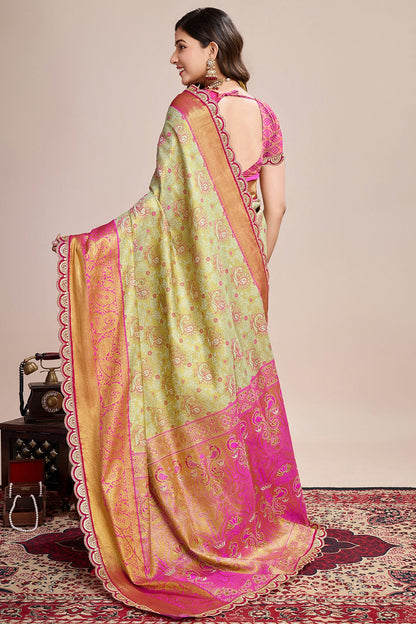 Beige Colour Soft Silk Saree