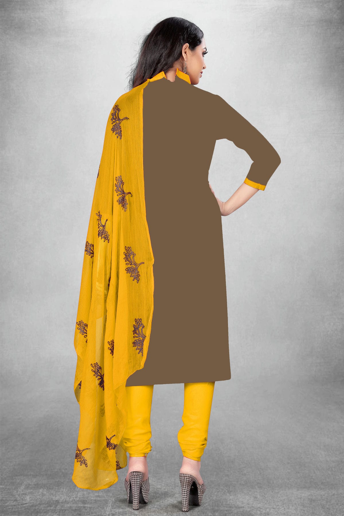 Beige Colour Unstitched Slub Cotton Churidar Suit VSUS1160747