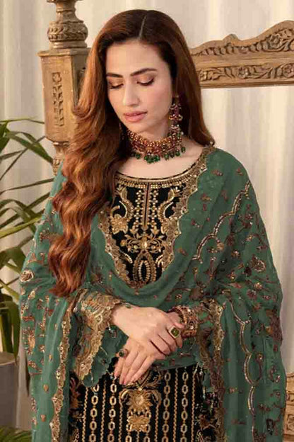 Black Colour Faux Georgette Pakistani Suit VSSM1140879