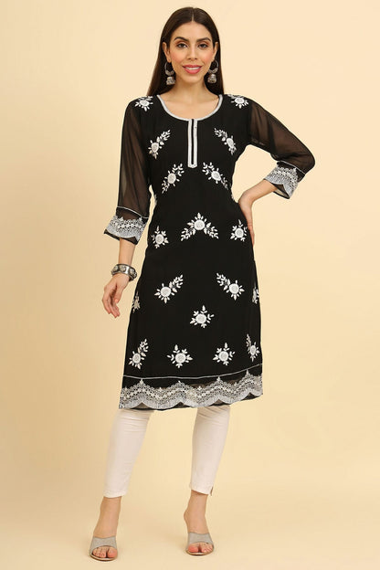 Black Colour Georgette Kurti