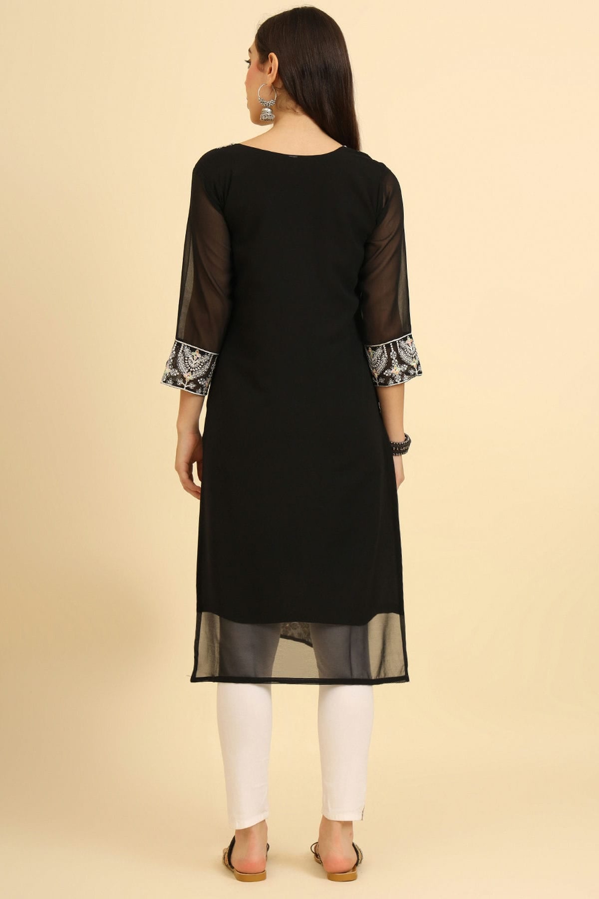 Black Colour Georgette Kurti VSKR1111229