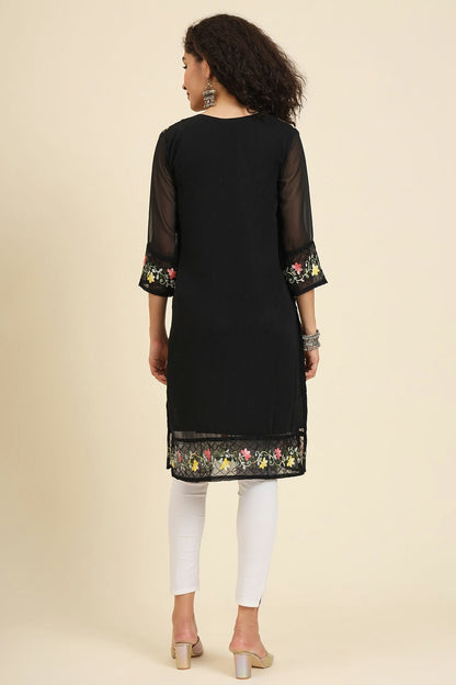 Black Colour Georgette Kurti VSKR1111236