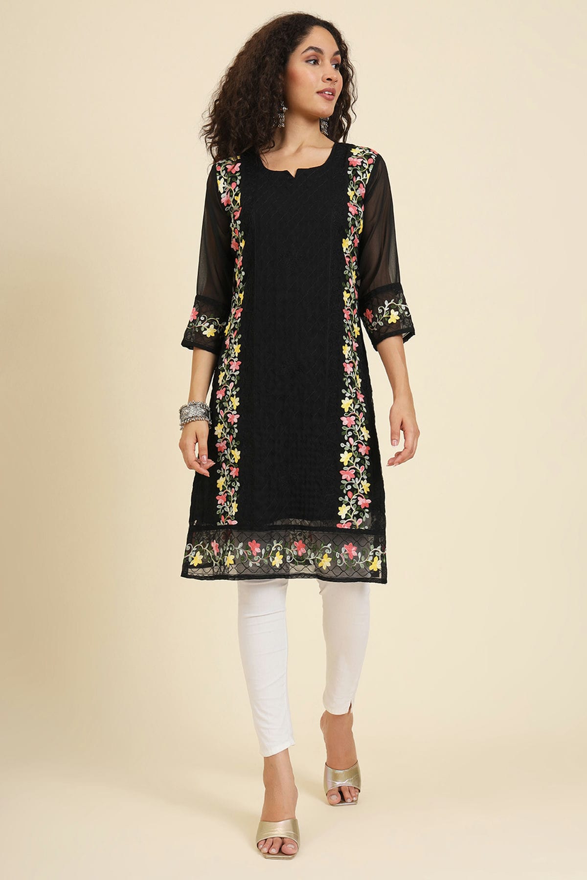 Black Colour Georgette Kurti