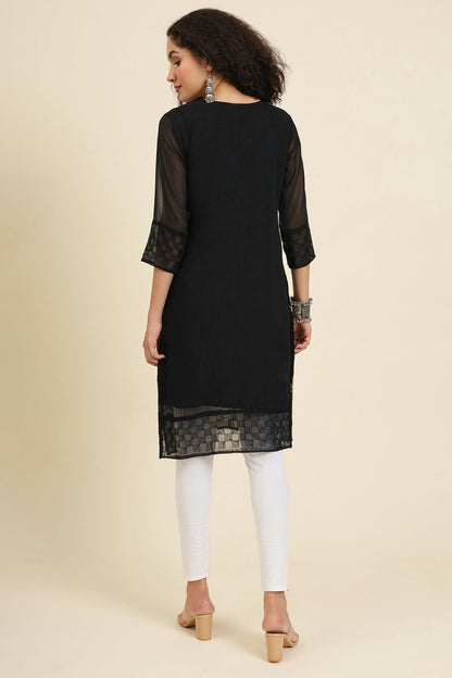 Black Colour Georgette Kurti VSKR1111240