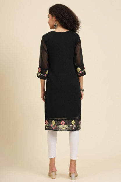 Black Colour Georgette Kurti VSKR1111249