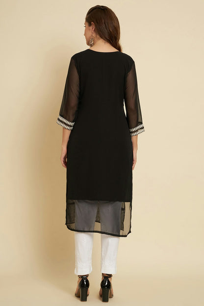 Black Colour Georgette Kurti VSKR1111265