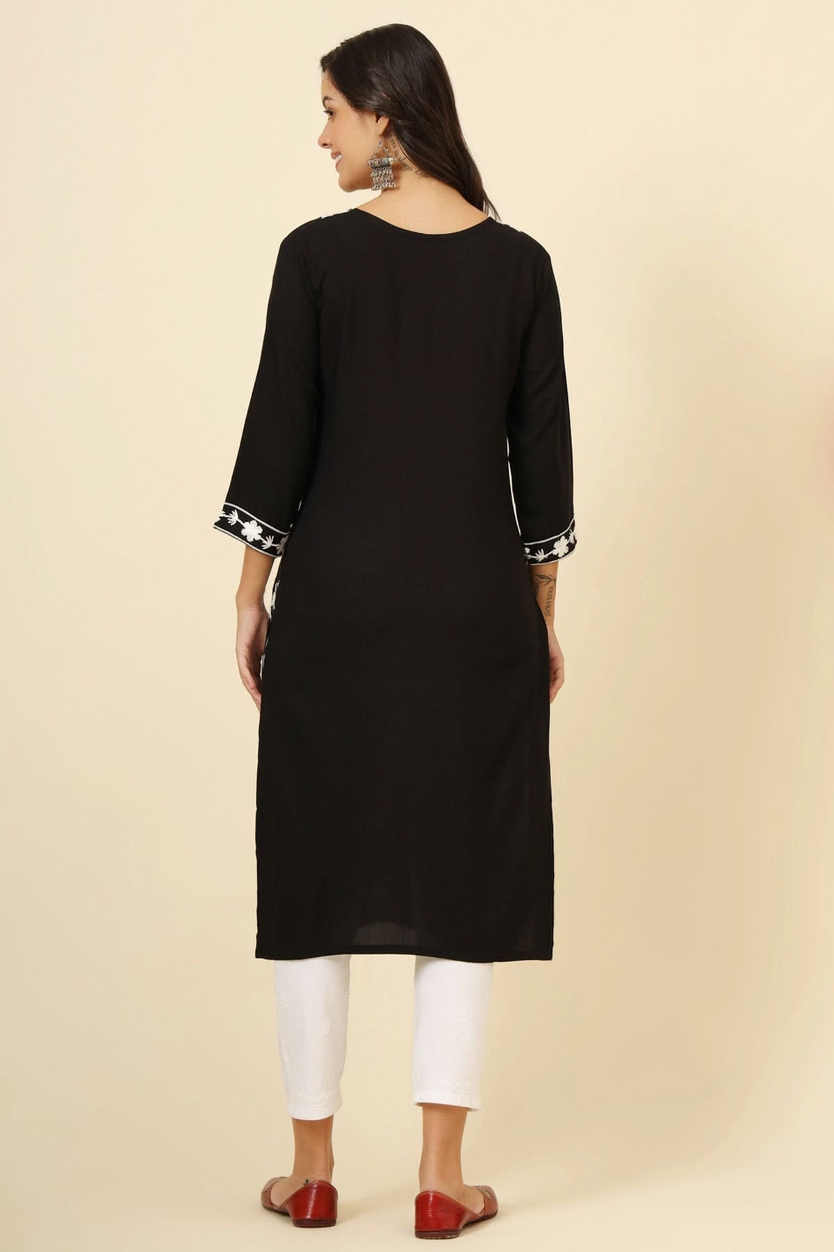 Black Colour Liva Rayon Kurti VSKR1111256