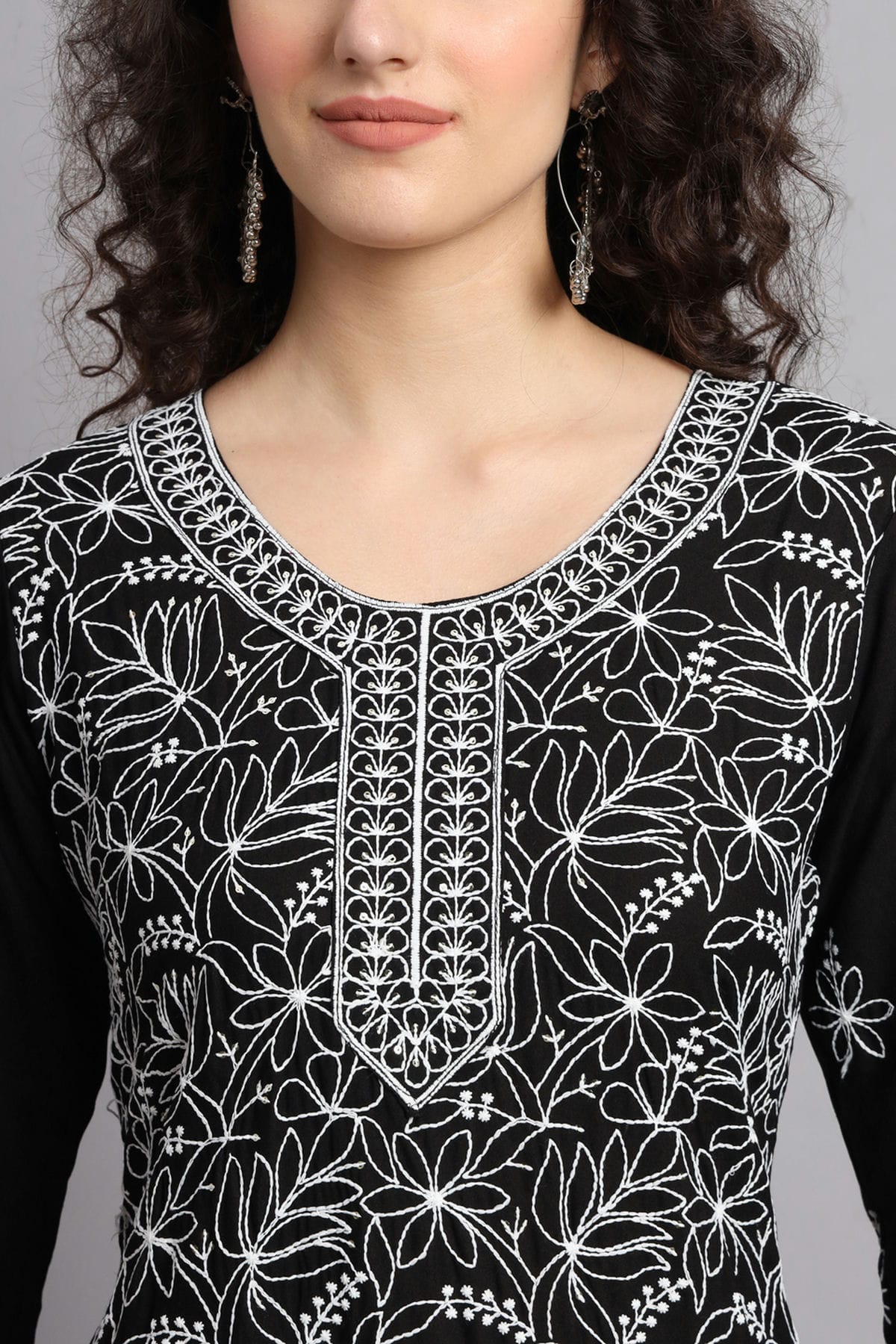 Black Colour Rayon Kurti VSKR1111101