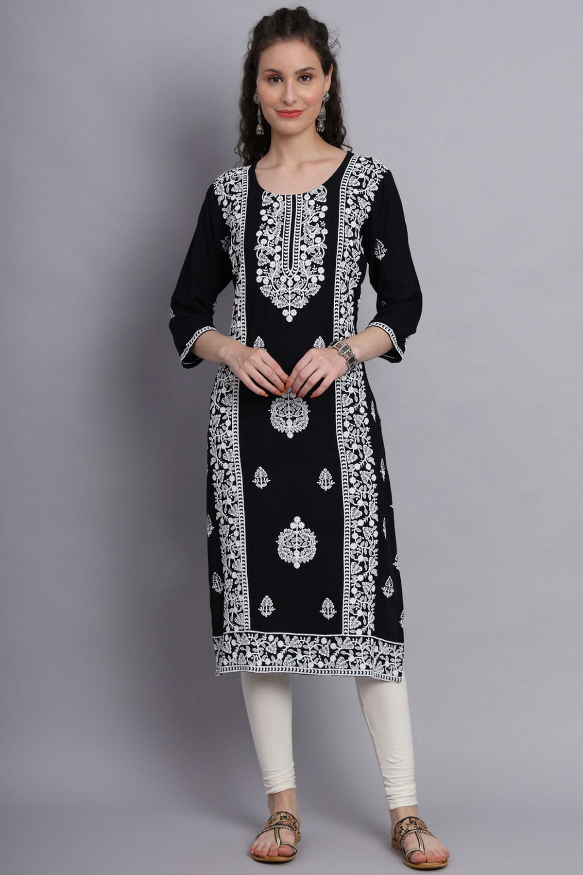Black Colour Rayon Kurti