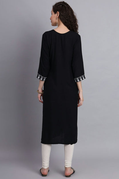 Black Colour Rayon Kurti VSKR1111141