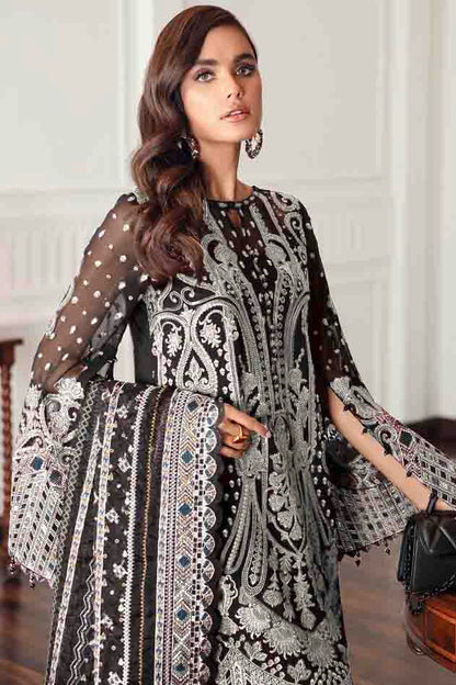 Black Colour Semi Stitched Faux Georgette Pakistani Suit VSSM1140707