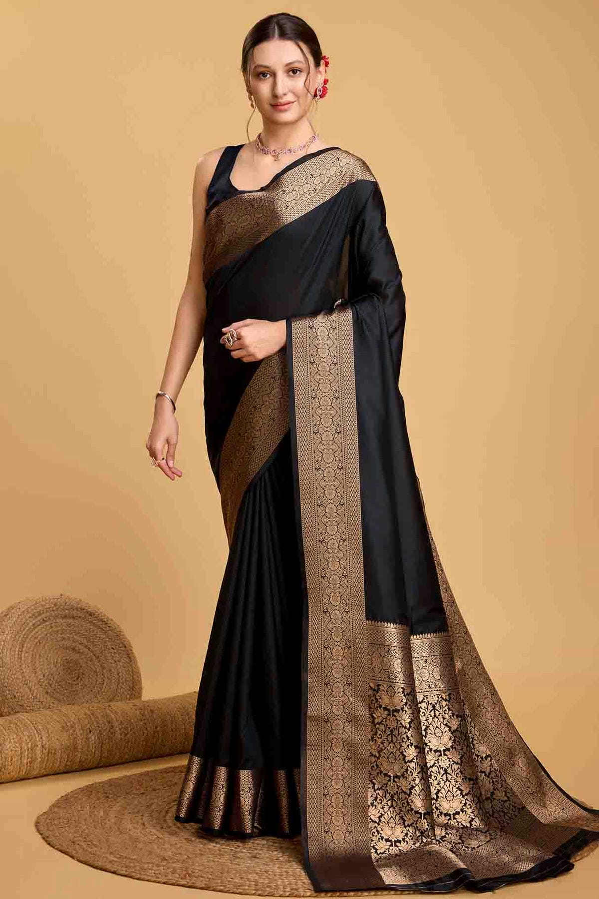Black Colour Soft Silk Traditional Saree VSSD1112827