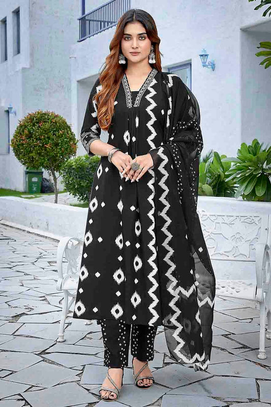 Black Colour Viscose Stitched Suit VSSS1113331