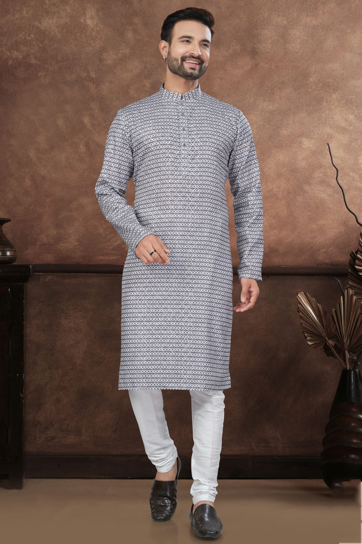 Black Jacquard Kurta Pajama