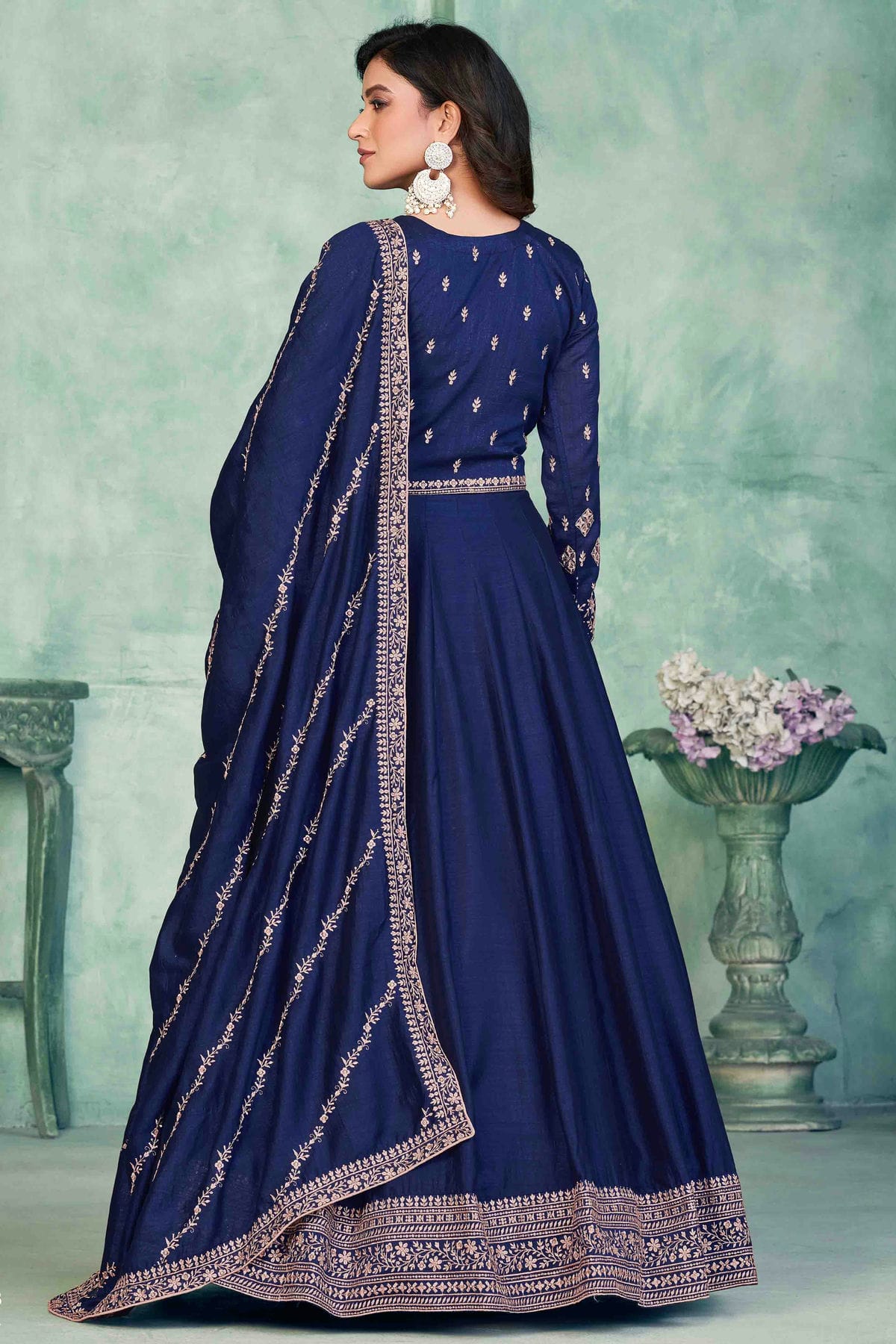 Blue Colour Art Silk Anarkali Suit VSSM1050719