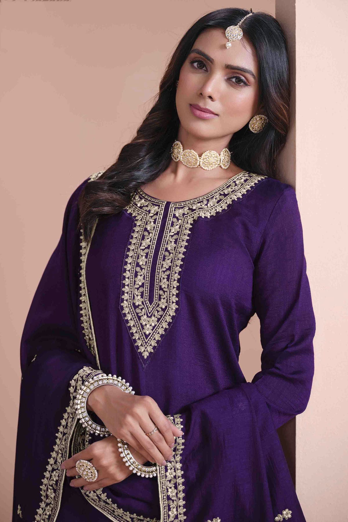 Blue Colour Art Silk Sharara Suit VSSM1050739