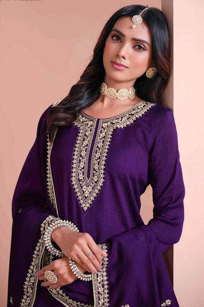 Blue Colour Art Silk Sharara Suit VSSM1050739