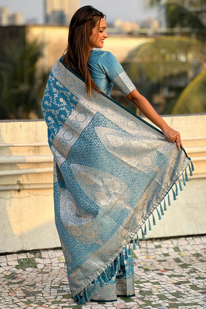Blue Colour Banarasi Silk Traditional Saree VSSD1111697