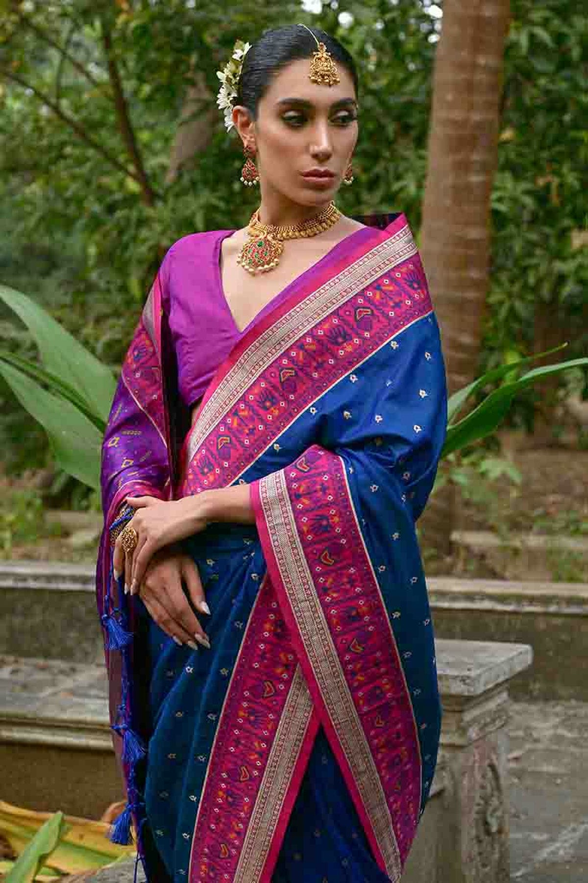Blue Colour Banarasi Silk Traditional Saree