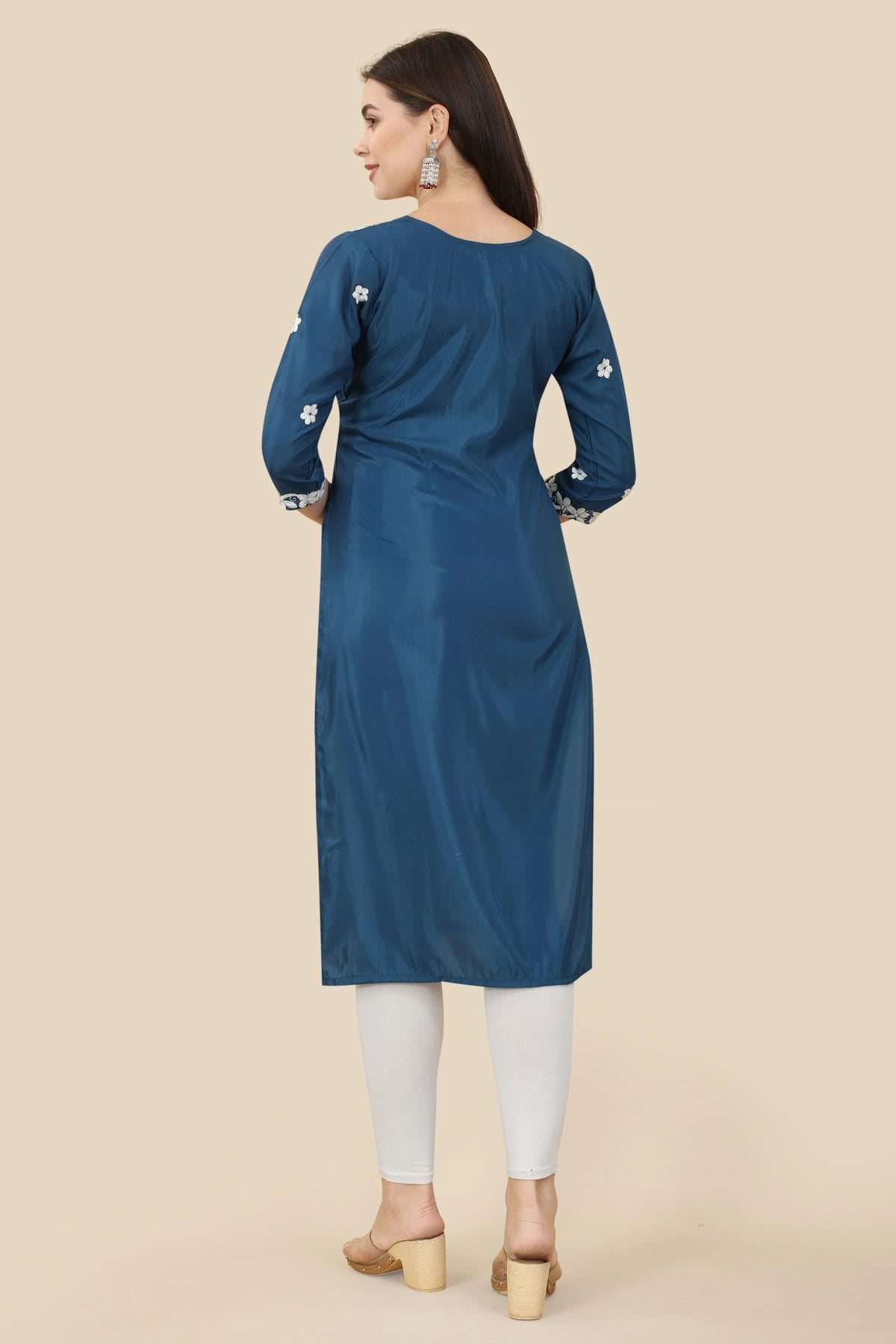 Blue Colour Chinon Silk Kurti VSKR1111009