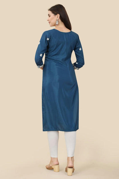 Blue Colour Chinon Silk Kurti VSKR1111009