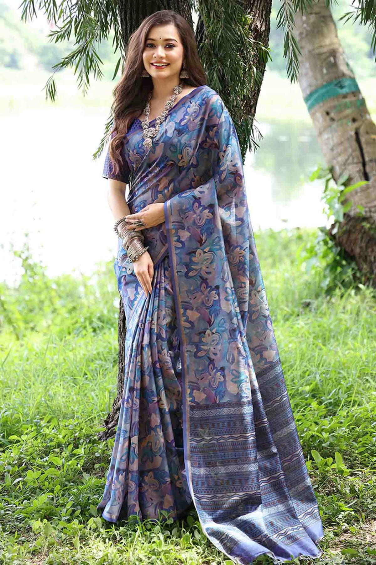 Blue Colour Cotton Silk Traditional Saree VSSD1260087
