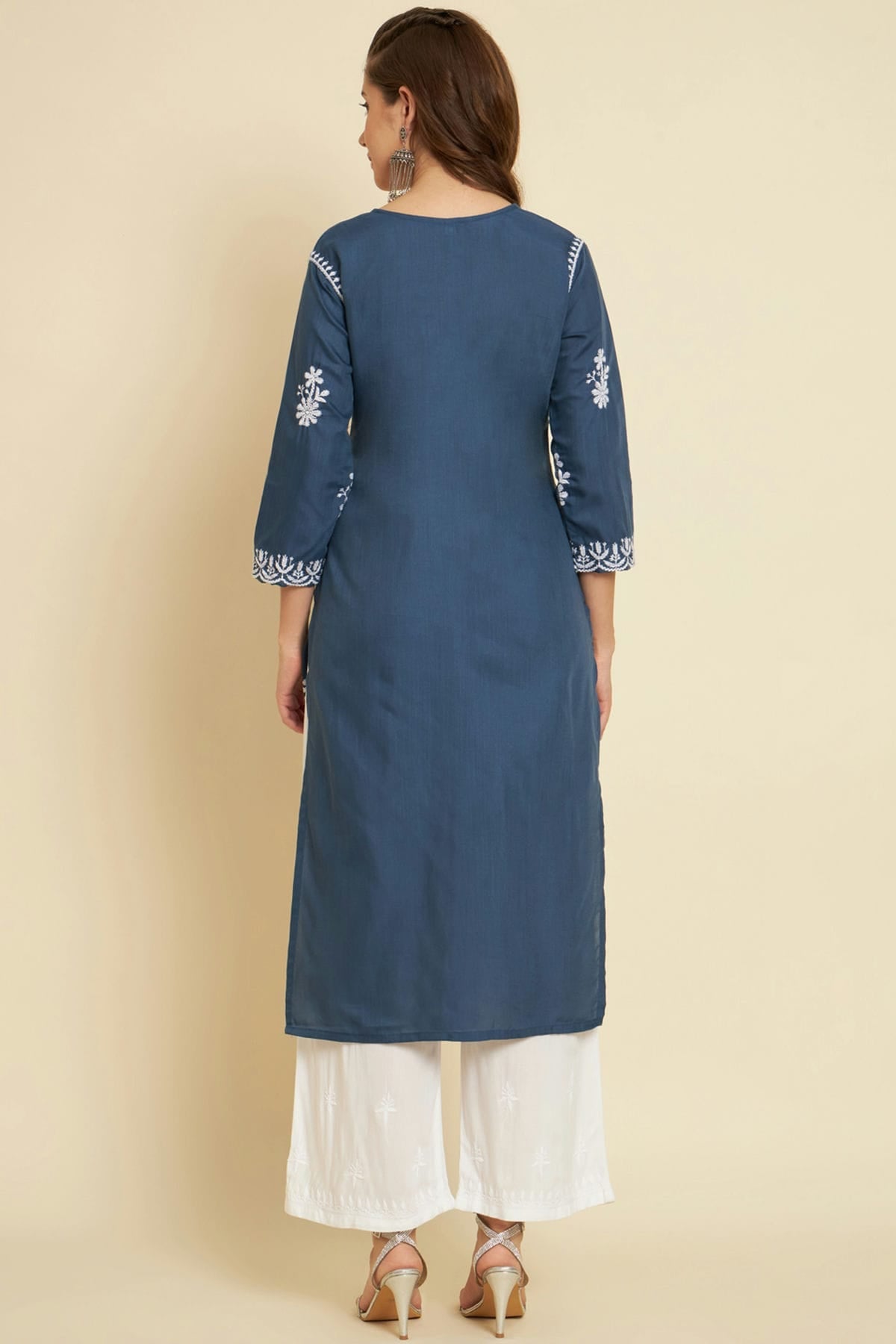 Blue Colour Cotton Slub Kurti VSKR1111034