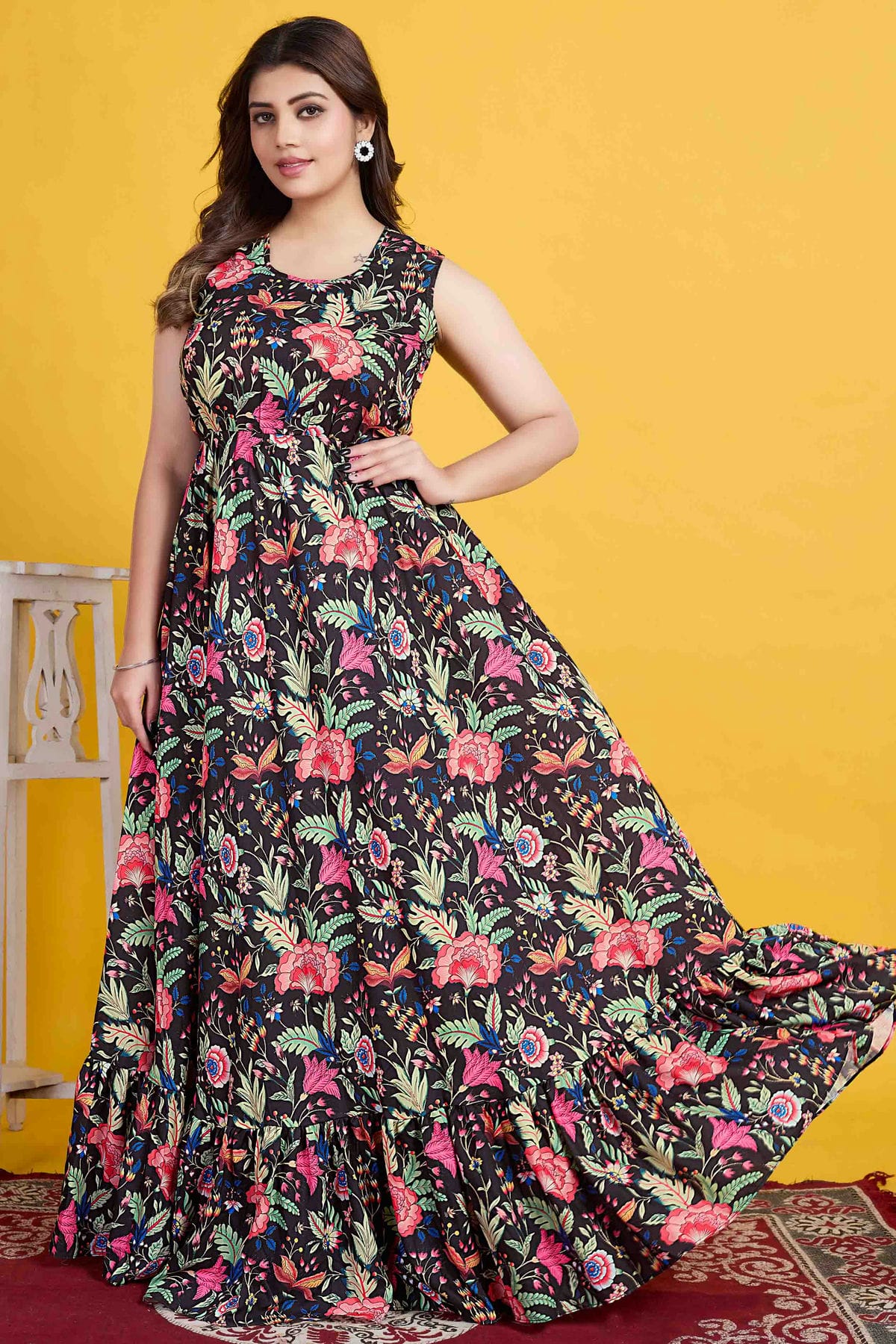 Blue Colour Cotton Stitched Anarkali Suit VSSS1140958