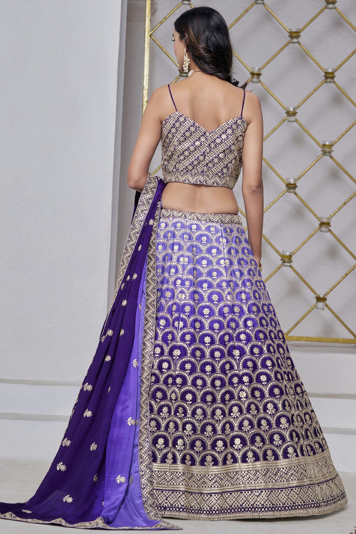 Blue Colour Embroidery Lehenga Choli In Chinon Fabric