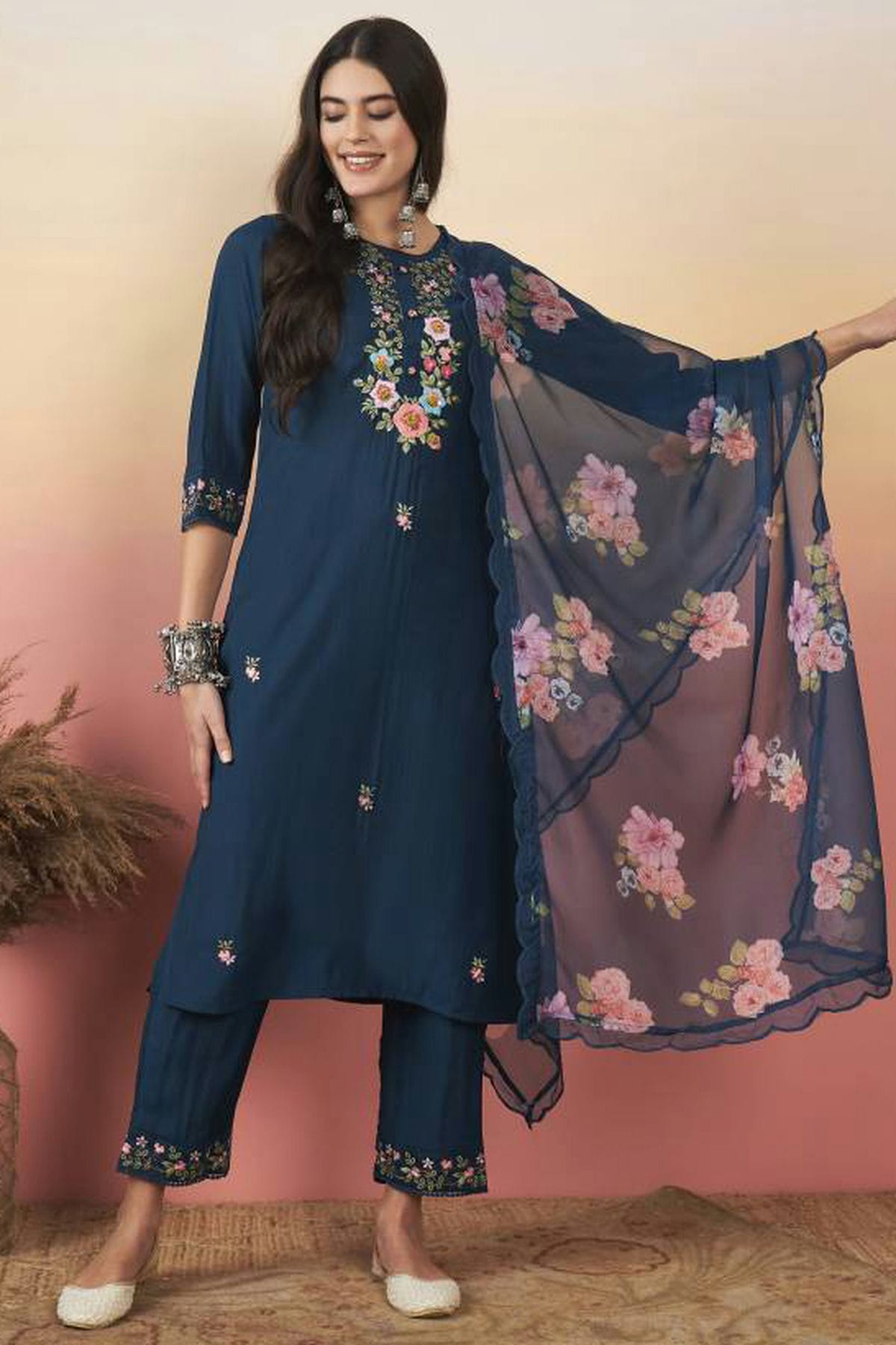 Blue-Colour-Embroidery-Viscose-Chanderi-Stitched-Suit-VSSS1112472