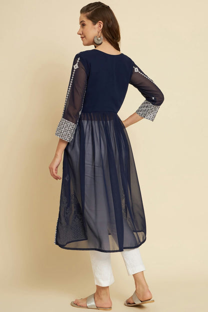 Blue Colour Georgette Kurti VSKR1111037