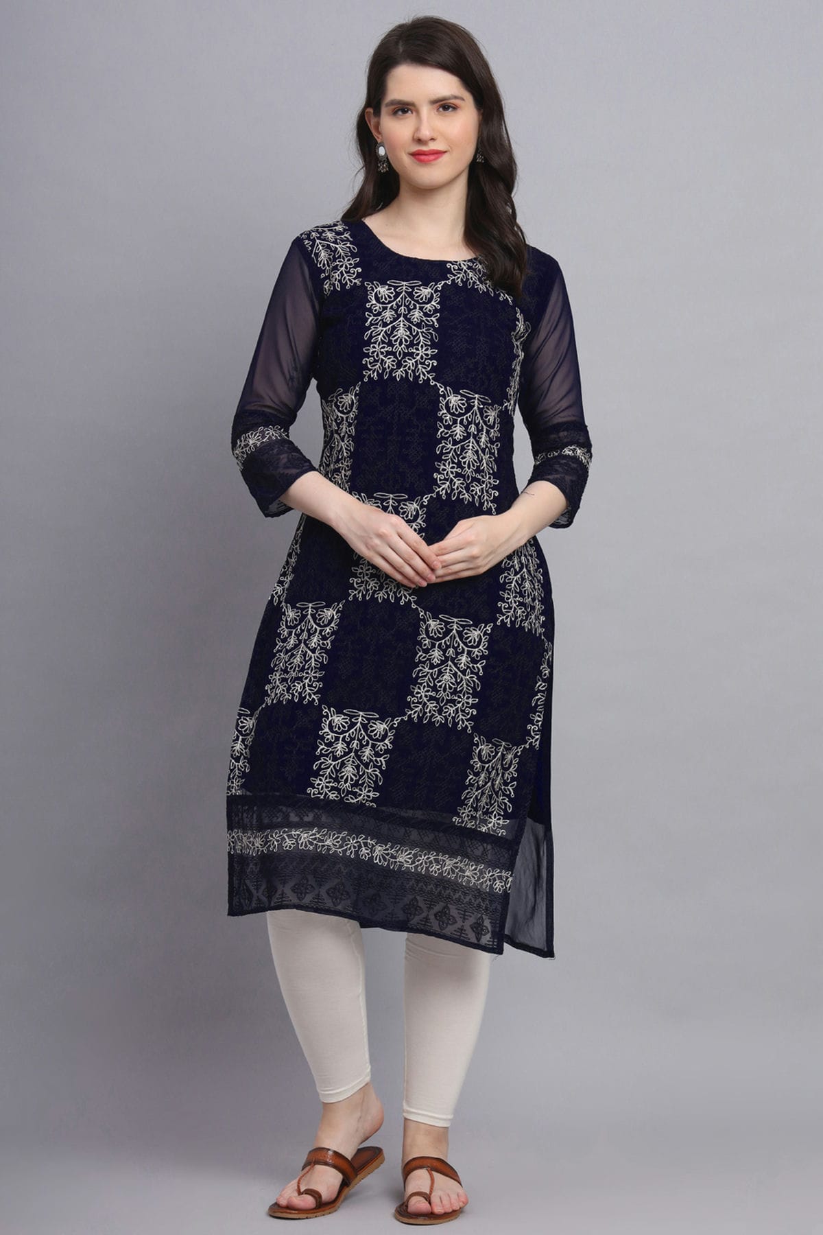 Blue Colour Georgette Kurti