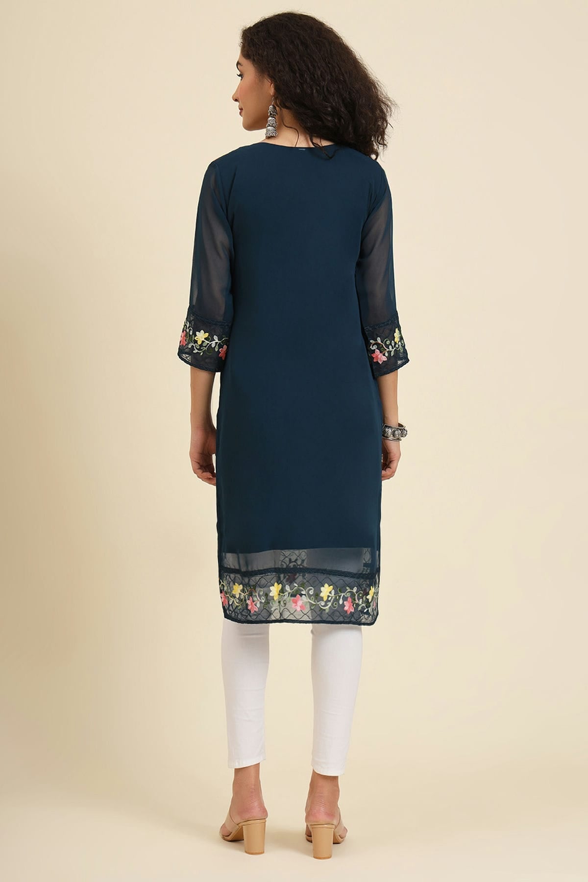 Blue Colour Georgette Kurti VSKR1111234